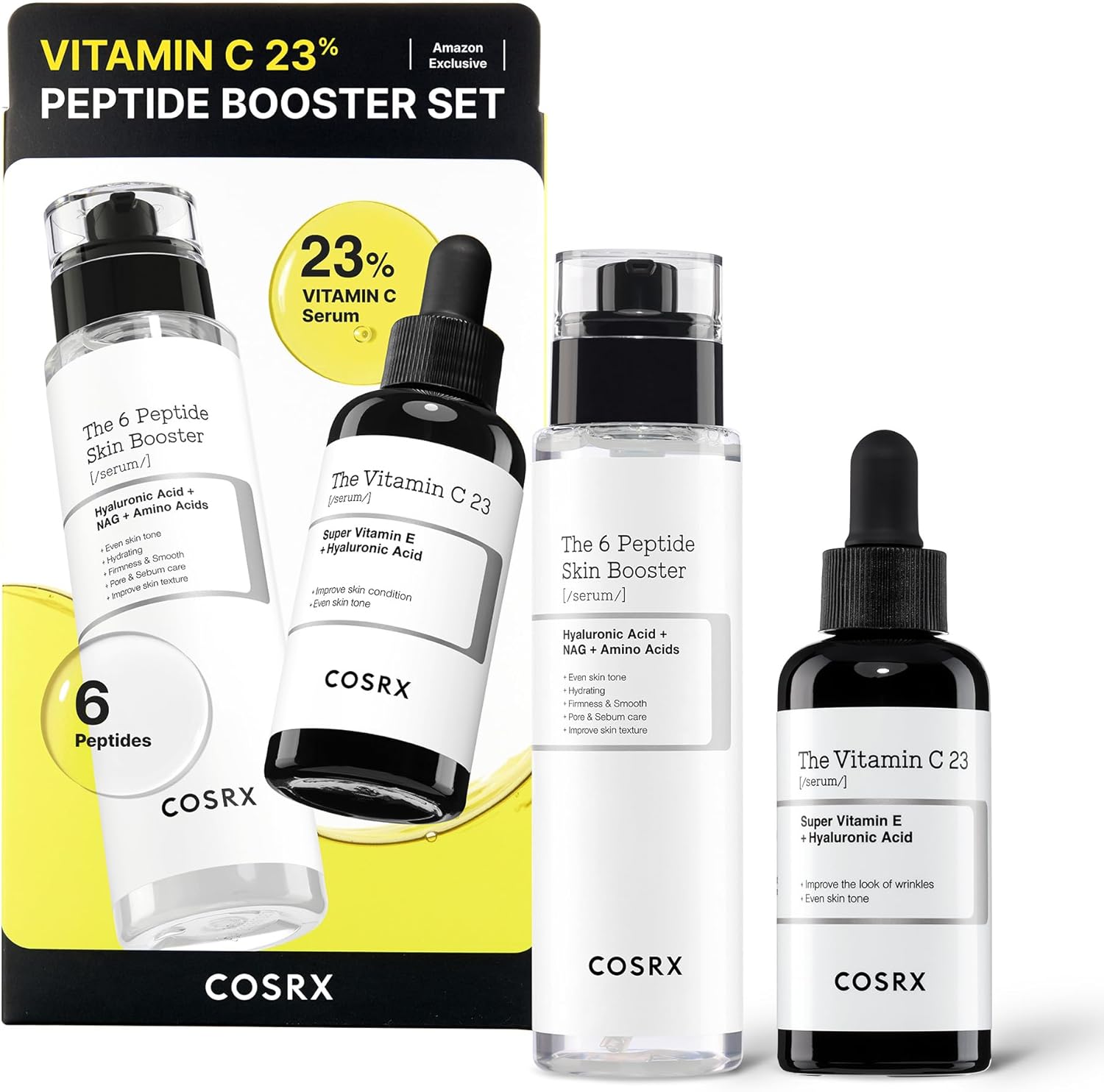 COSRX Niacinamide 15 and Peptide Booster Set packaging front view for skin brightening