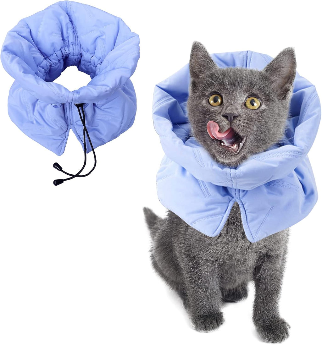 Cat Recovery Collar, Soft Adjustable Cat Cone Alternative, Lightweight Fasteners Collars for Cats Kittens Puppies, After Stop Licking and Daily Use (Lake Blue, S(Neck5.5-9.8")) - Image 15