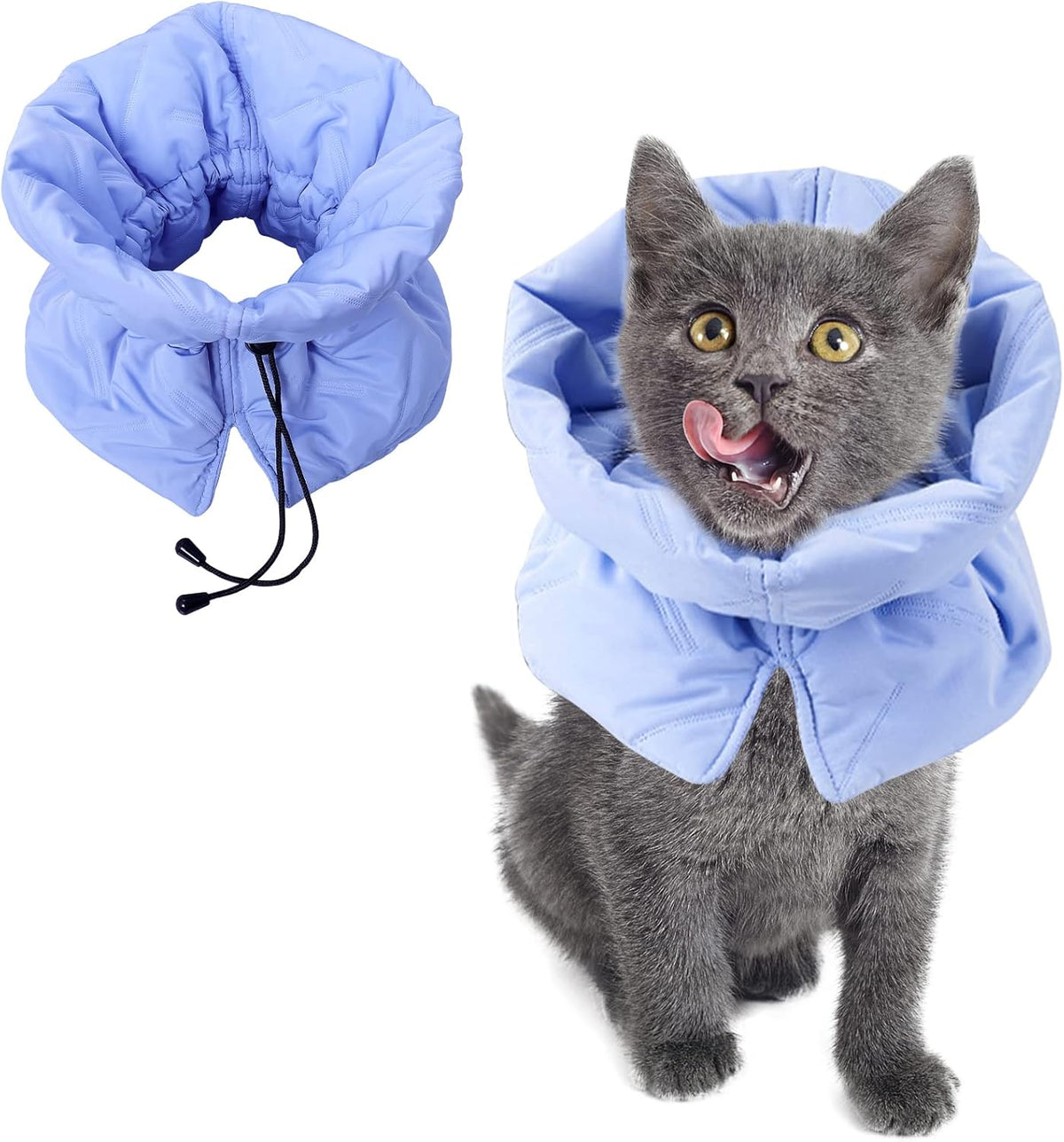 Cat Recovery Collar, Soft Adjustable Cat Cone Alternative, Lightweight Fasteners Collars for Cats Kittens Puppies, After Stop Licking and Daily Use (Lake Blue, S(Neck5.5-9.8")) - Image 15