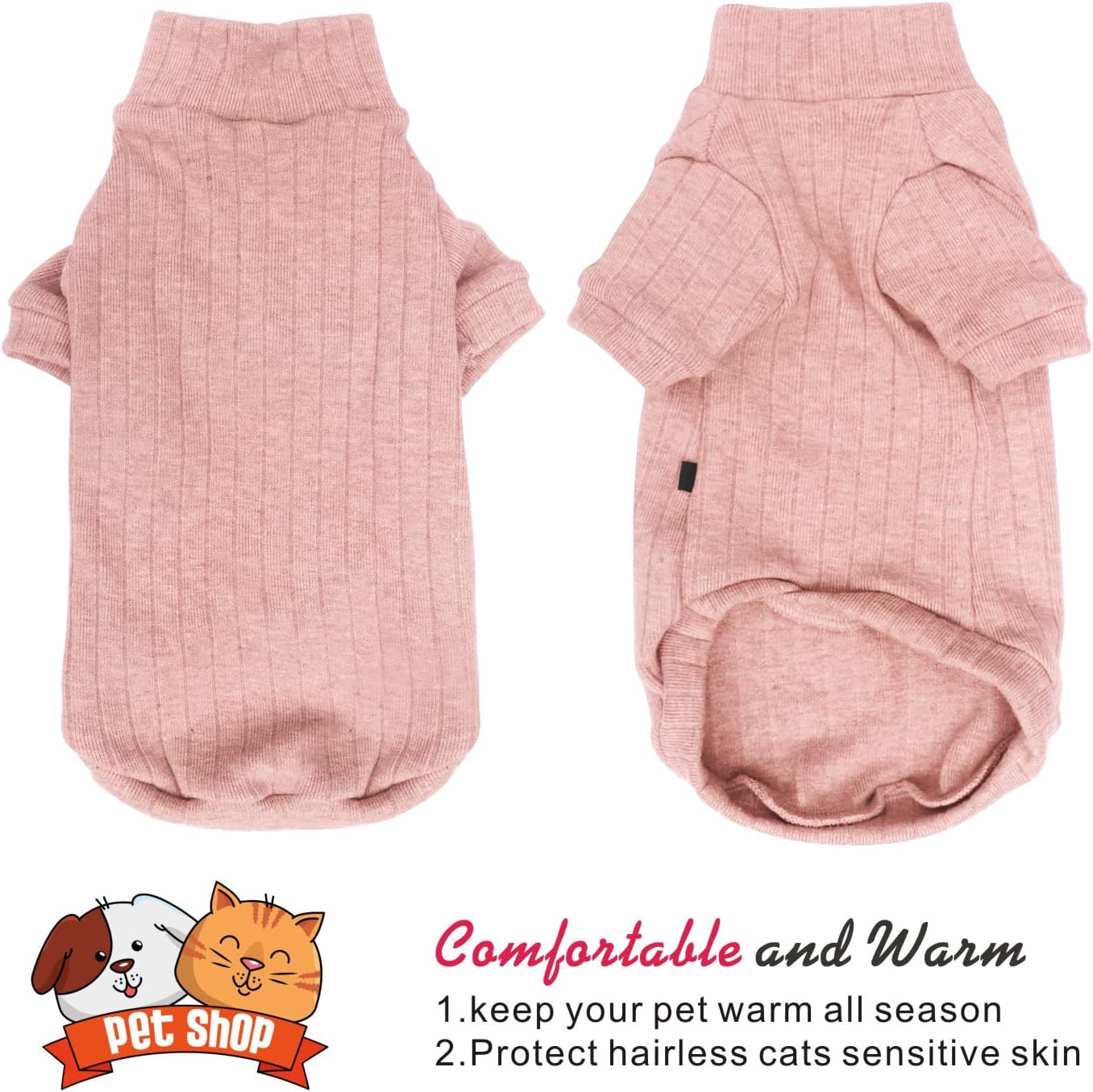 Premium pink fleece apparel for Sphynx cats and small dogs