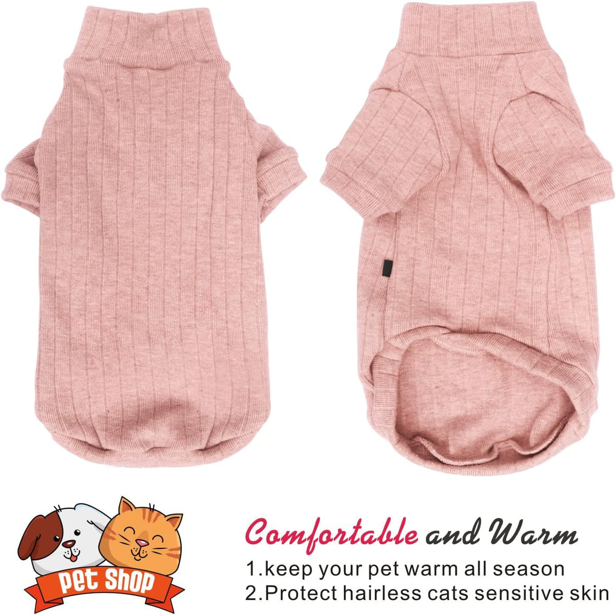Premium pink fleece apparel for Sphynx cats and small dogs