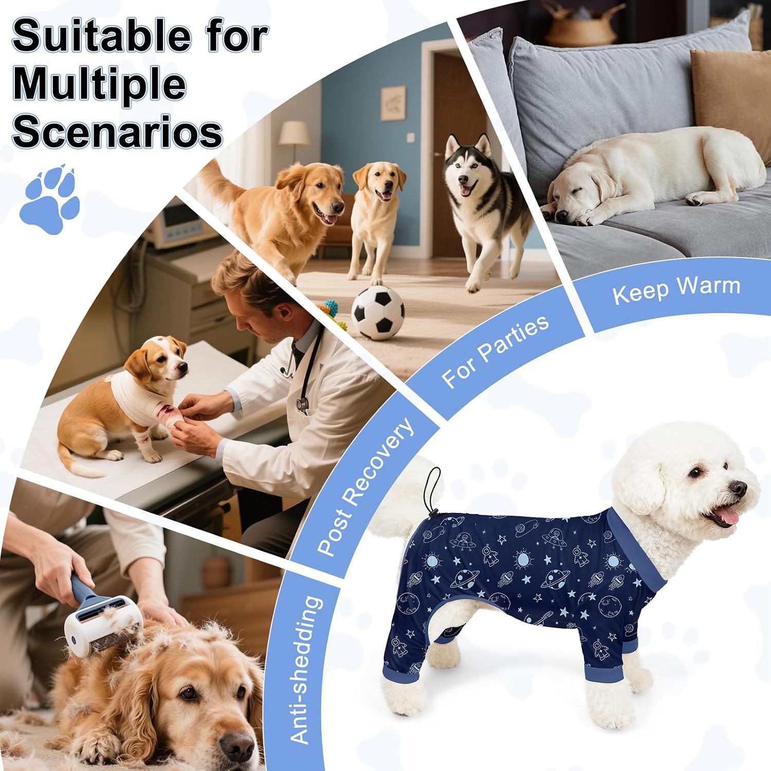 Bienbee machine washable pet garments stretchable cotton blend for male and female dogs