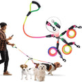 XCELLENT GLOBAL XG 3 way dog leash front view showing rainbow colored straps