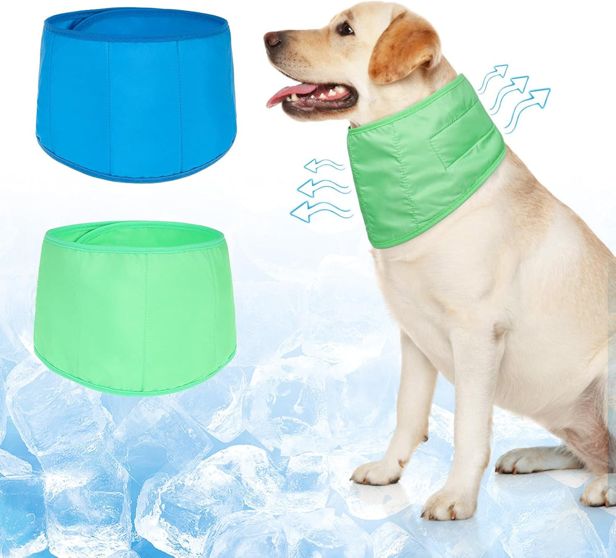 BEAUTYZOO Dog Cooling Bandana for Medium Large Dogs, 2 Pack Instant Cooling Bandanas Breathable Cooling Ice Towel Neck Wraps,Keep Dogs Cool in Hot Summer, Blue Paw L - Image 14