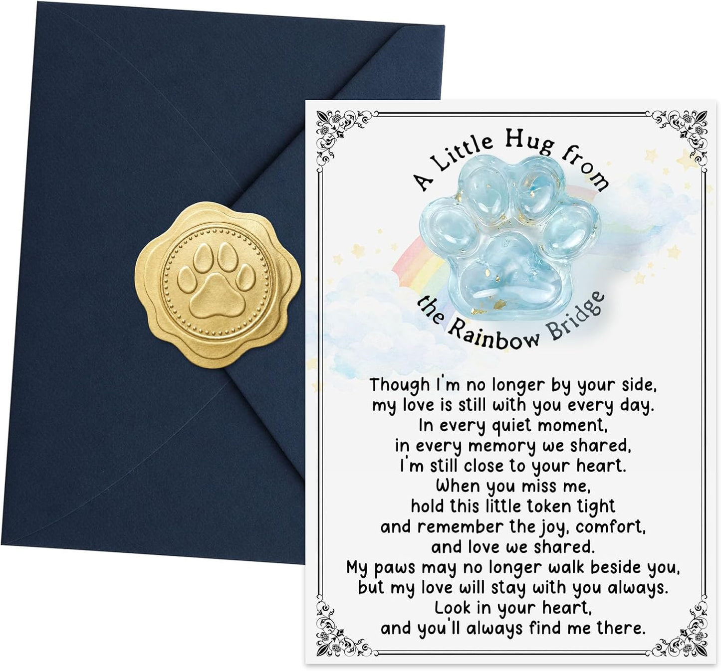 Rainbow Bridge Pocket Hug Paw Print Token for Pet Loss Sympathy Gift, Resin Paw Keepsake for Dog Cat Memorial, Bereavement Comfort Remembrance Gift for Friend Family Pet Parent After Loss (Rainbow) - Image 9
