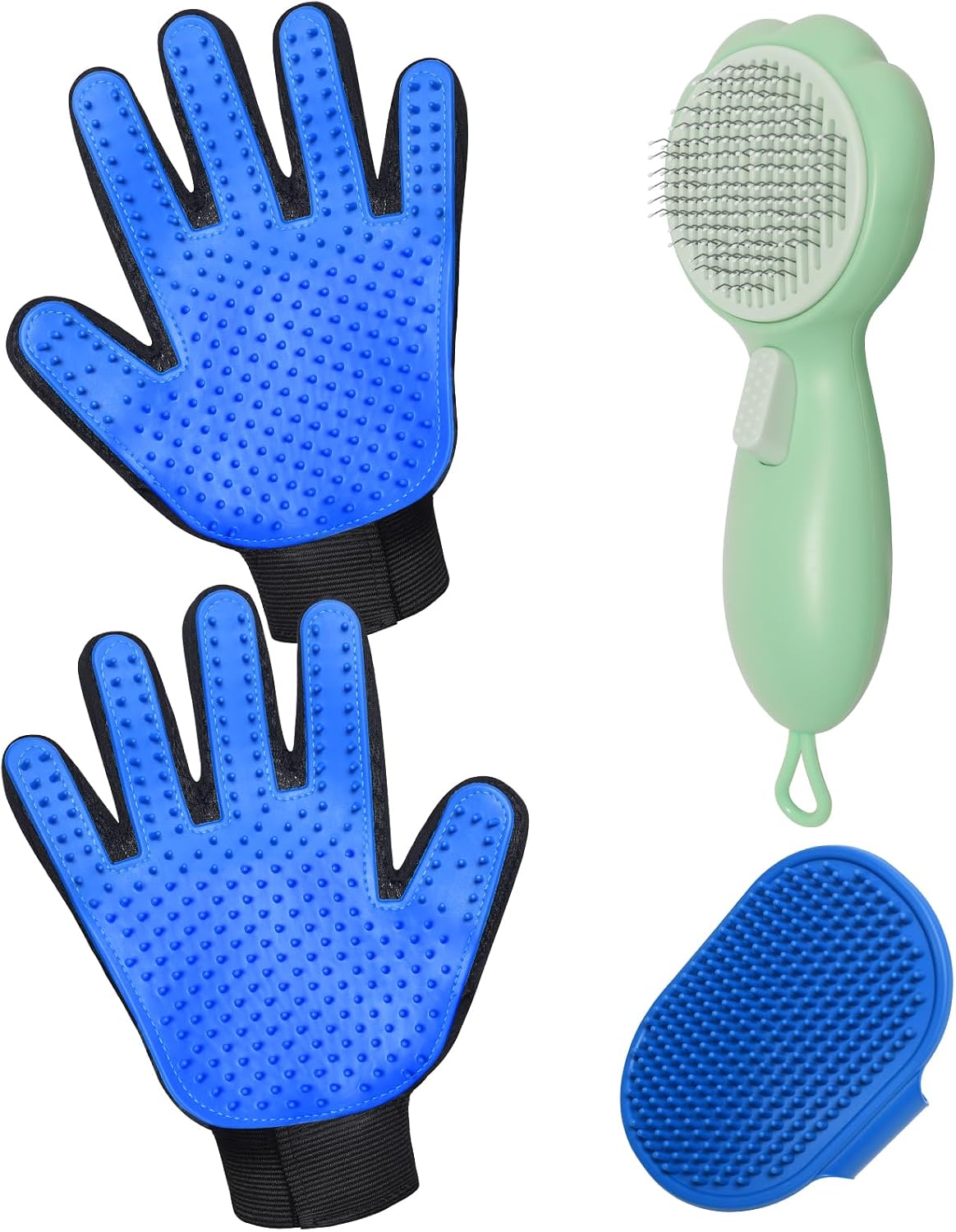 Close up of silicone bristles capturing pet fur