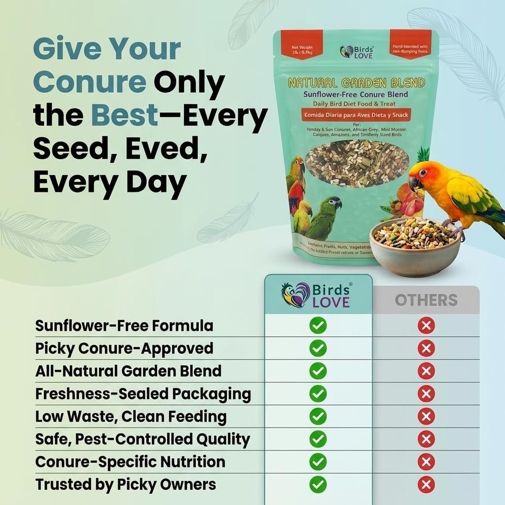 Birds LOVE conure bird food resealable package design
