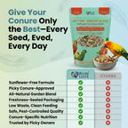 Birds LOVE conure bird food resealable package design