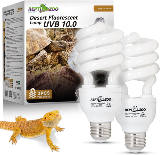 REPTI ZOO UVB light for desert reptile 2 pack front view packaging