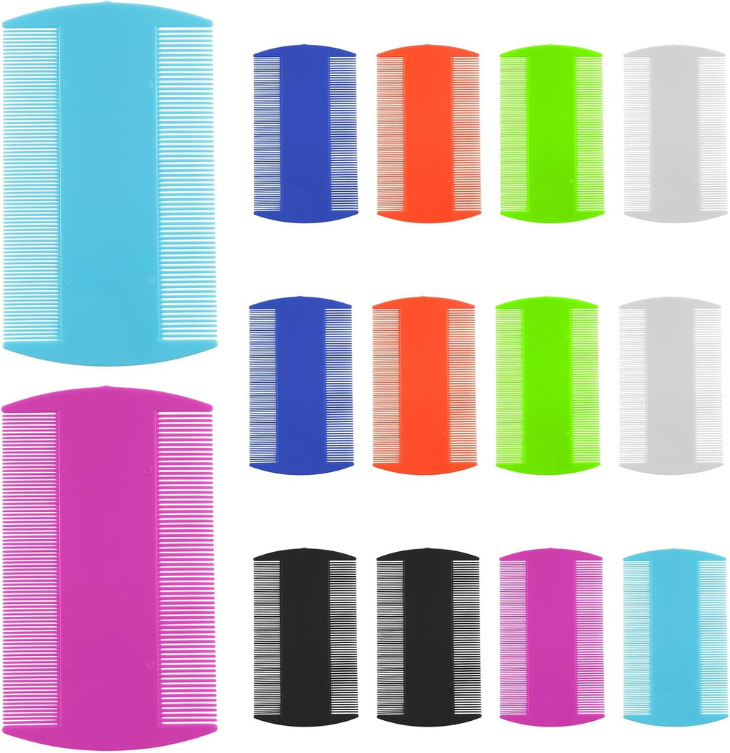 Lusofie 14 piece double sided flea comb set front view