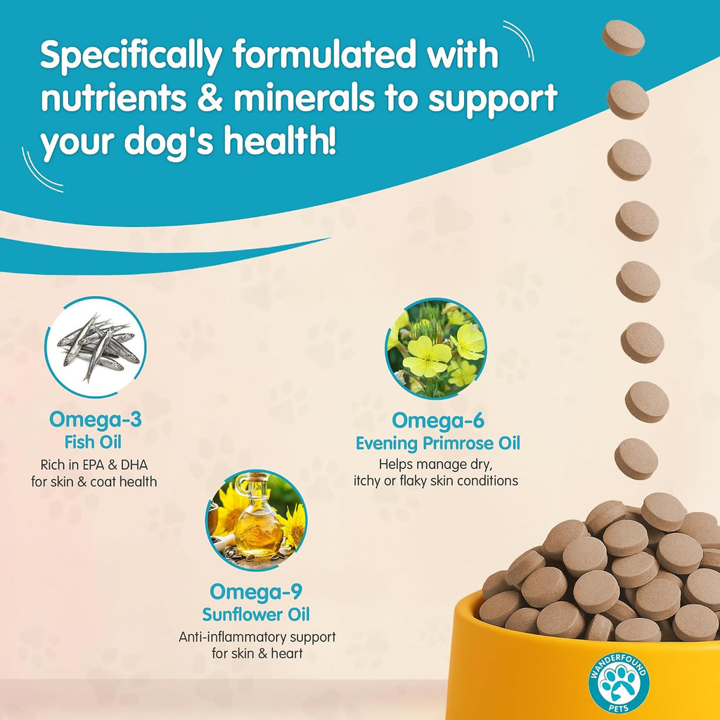 Pet omega 3 6 9 supplement bottle for itchy skin relief and joint health