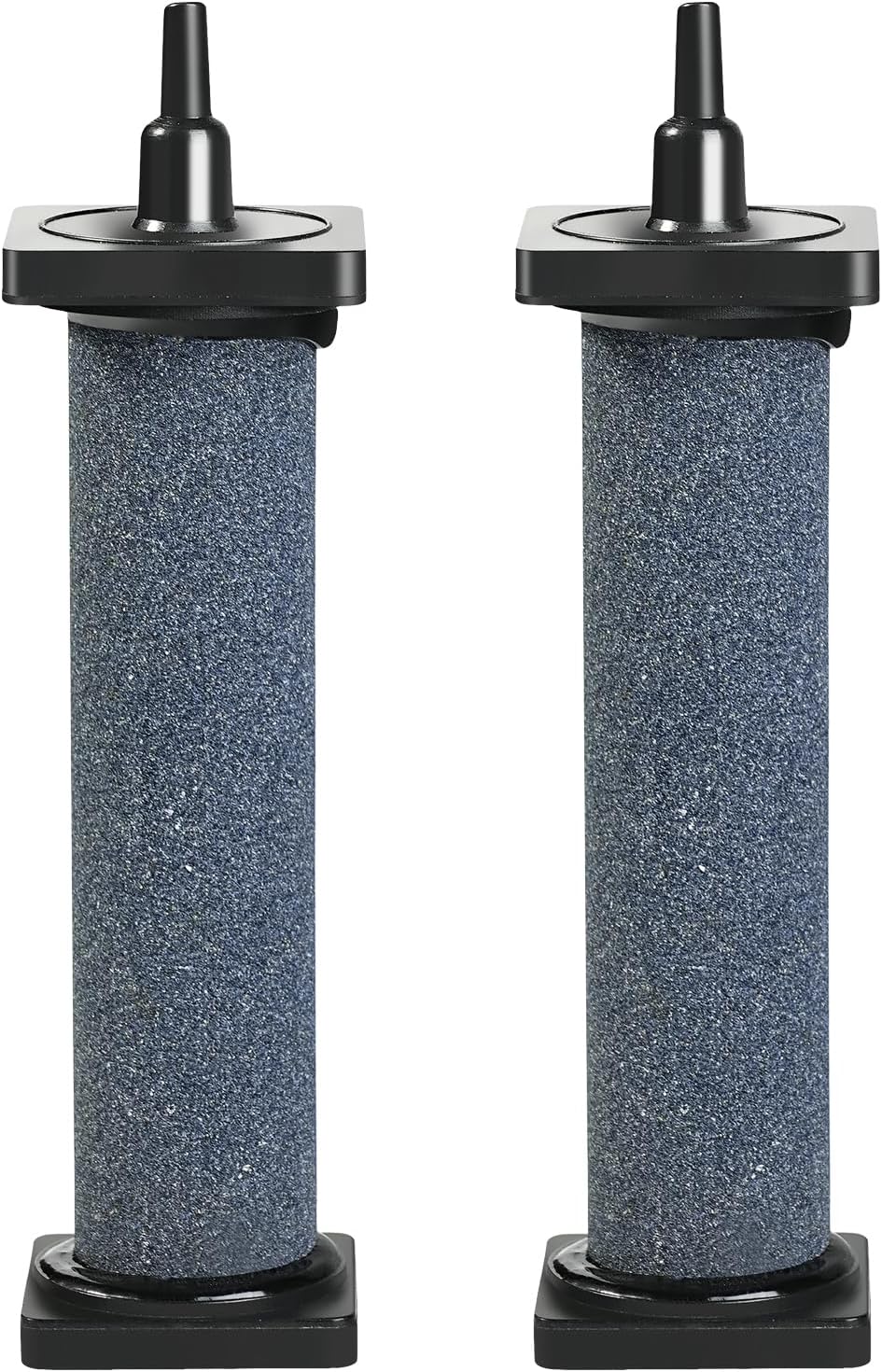Aquaneat aquarium 5 inch air stone cylindrical 2 pack front view showing large mineral aerator diffusers.