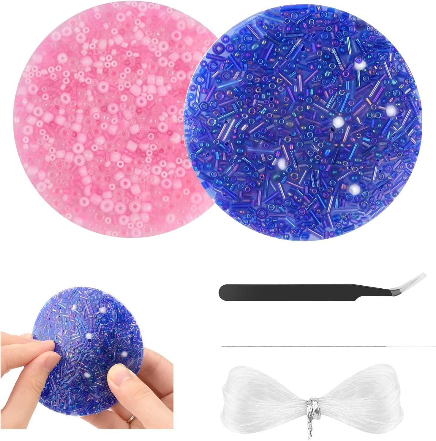 VarietyFidgets Picking Pad front view showing blue and pink sensory skin picking fidget toys