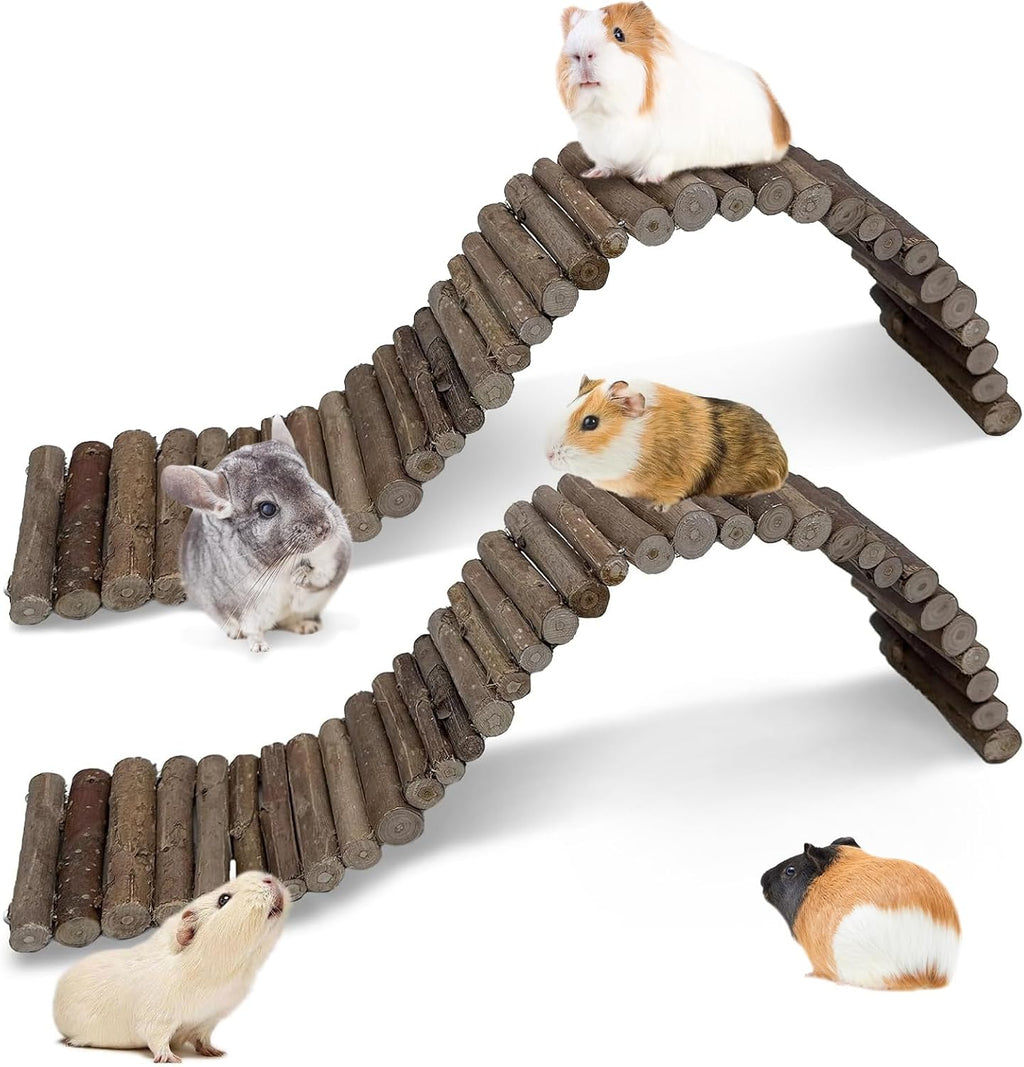 Hamiledyi Hamster Bridge Wood Hamster Climbing Ladder Rat Ladder Bridge Small Animals Cage Accessories for Dwarf Syrian Hamster Mice Gerbils Sugar Glider Rat (21.7x3.5IN) - Image 10