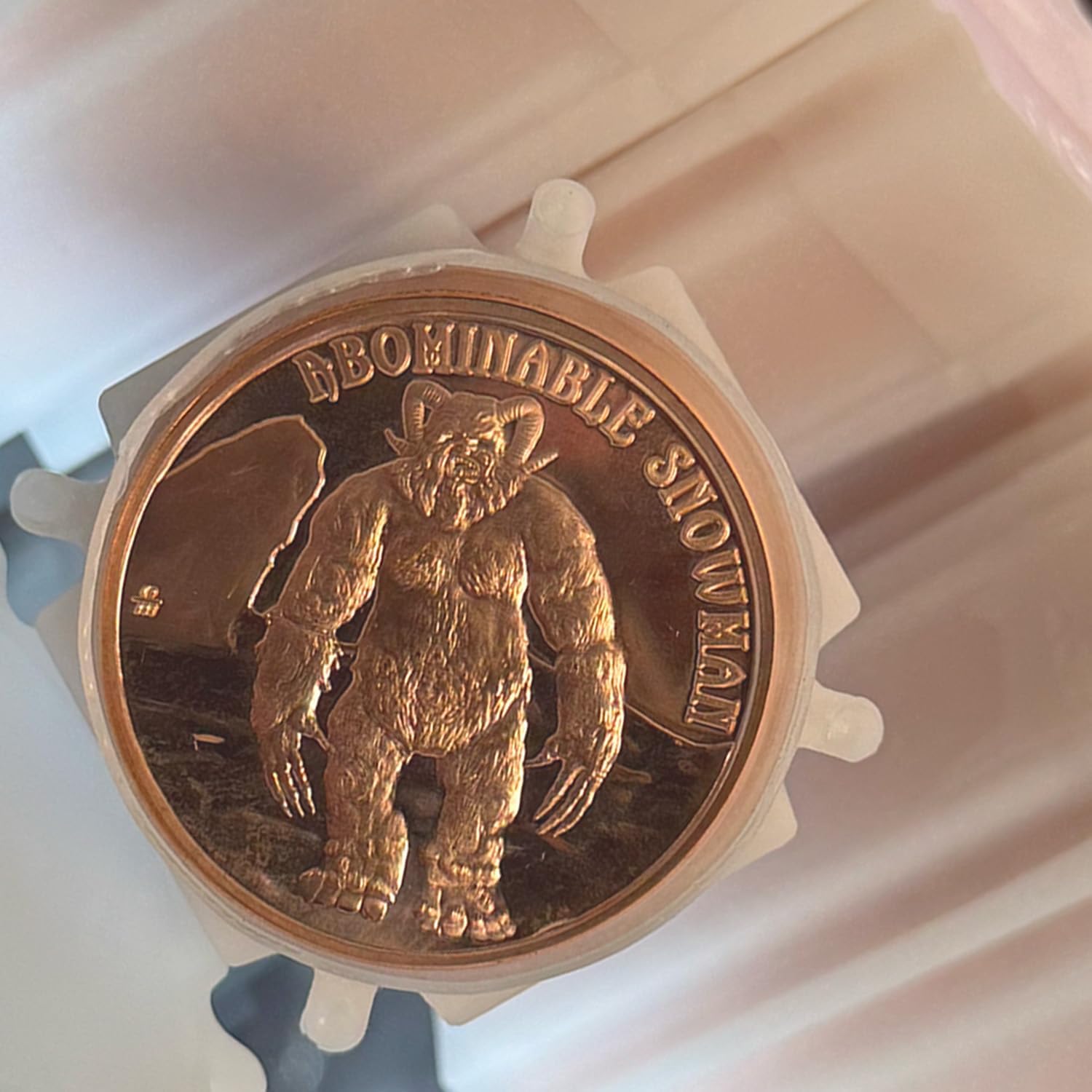 Generic Cryptid Creatures Abominable Snowman copper round front view high purity bullion collection.