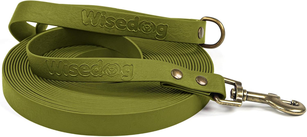 Wisedog Long Leash for Dogs Outside, 10FT Burgundy | Waterproof Training Leash, Antique Bronze Buckle, Rubber Coated Recall Lead, For Yard, Camping, Beach - Image 9