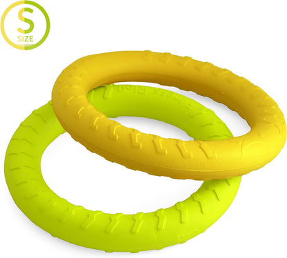 PetSpy dog ring toy being used for tug of war