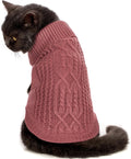 Jnancun Stretchy Cat Sweater in Maple Leaf Red front view showing the textured cable knit design