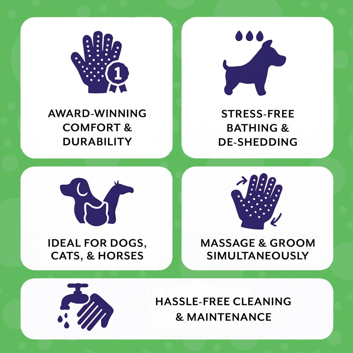 H HandsOn gloves used for bathing a horse
