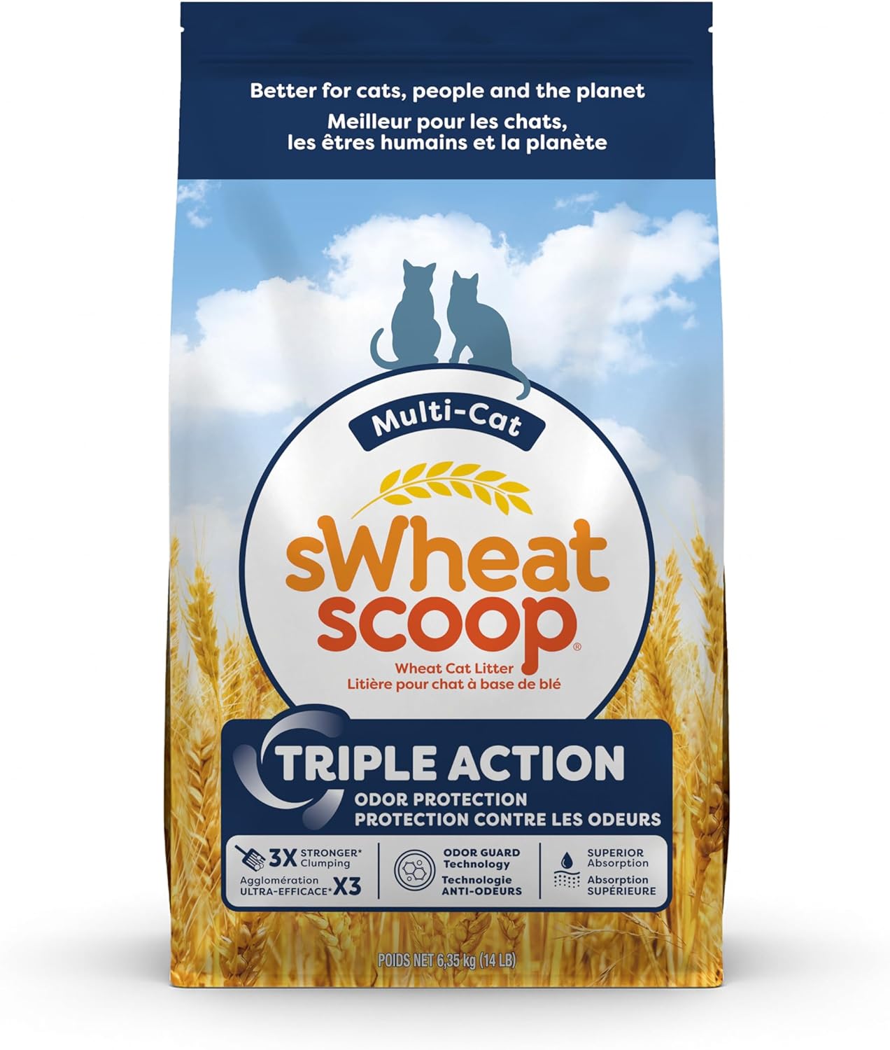 sWheat Scoop Natural Wheat Multi-Cat Litter, Superior Clumping with Odor Neutralizing Enzymes, 25 Pound Bag - Image 11