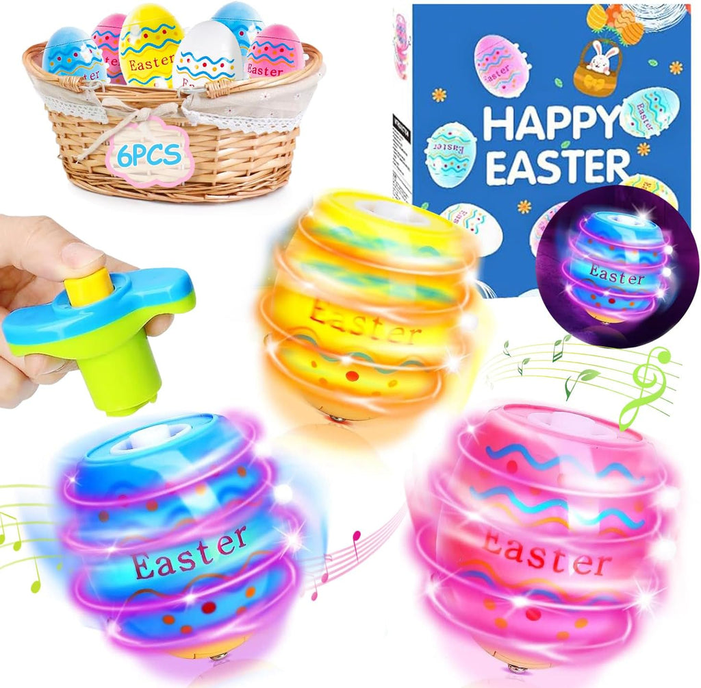 Terramus light up singing easter egg spinners front view