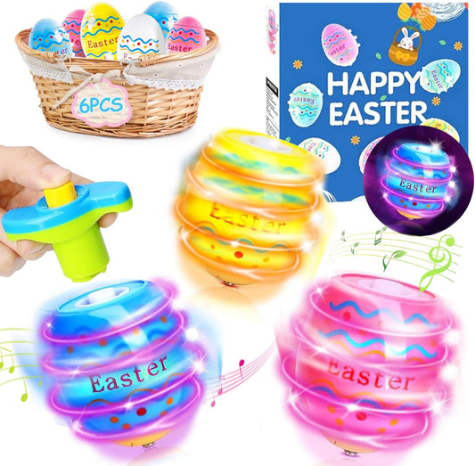 Terramus light up singing easter egg spinners front view