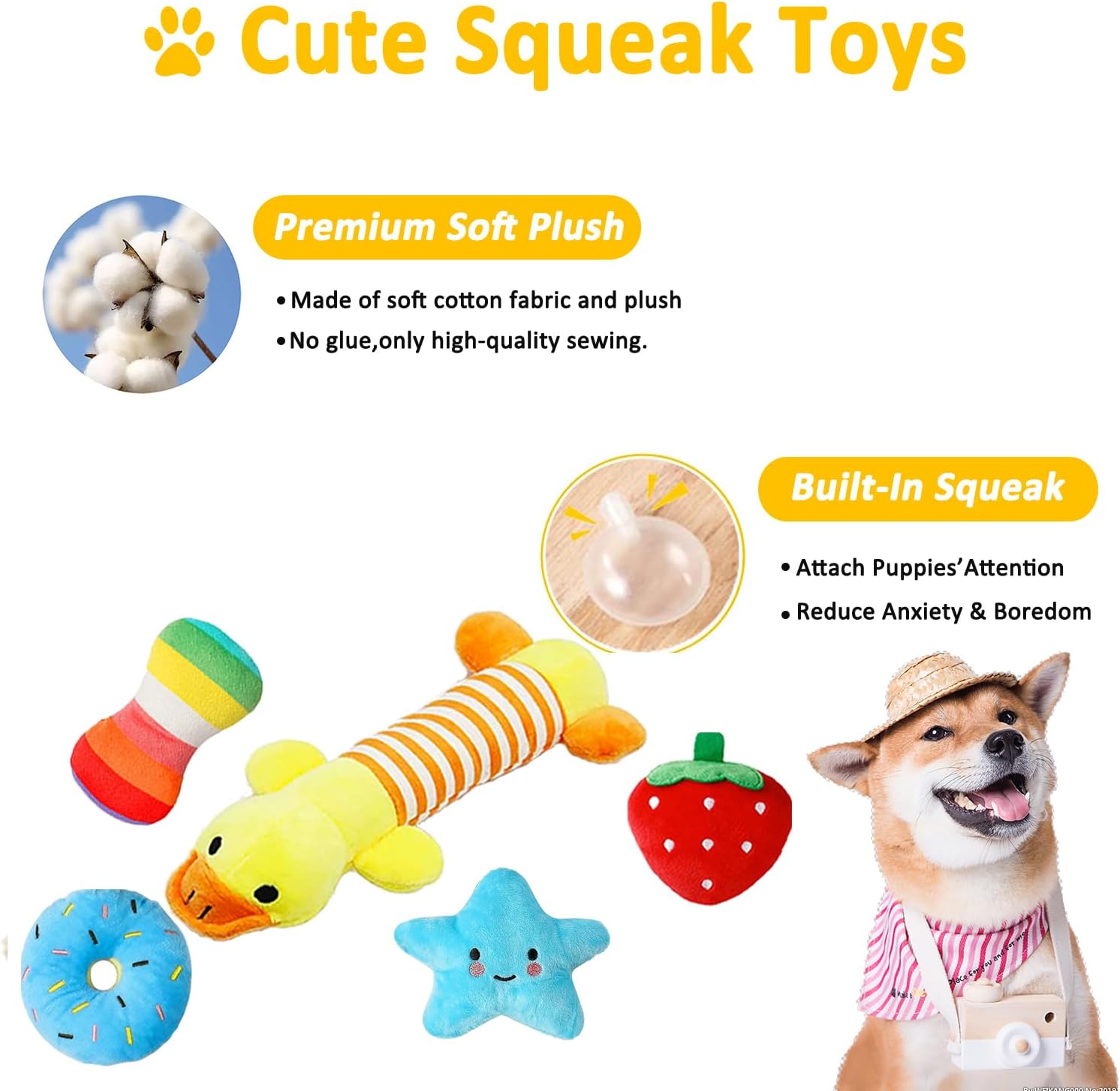Rubber dental chew toys and balls for puppies