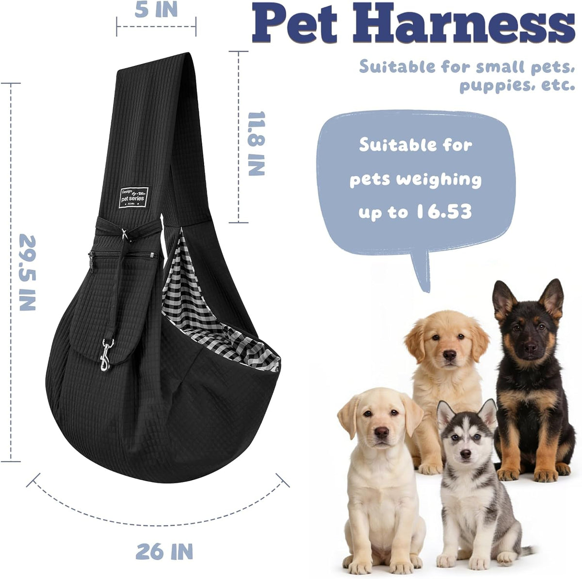 Storage pocket detail on Axearte lightweight pet travel bag