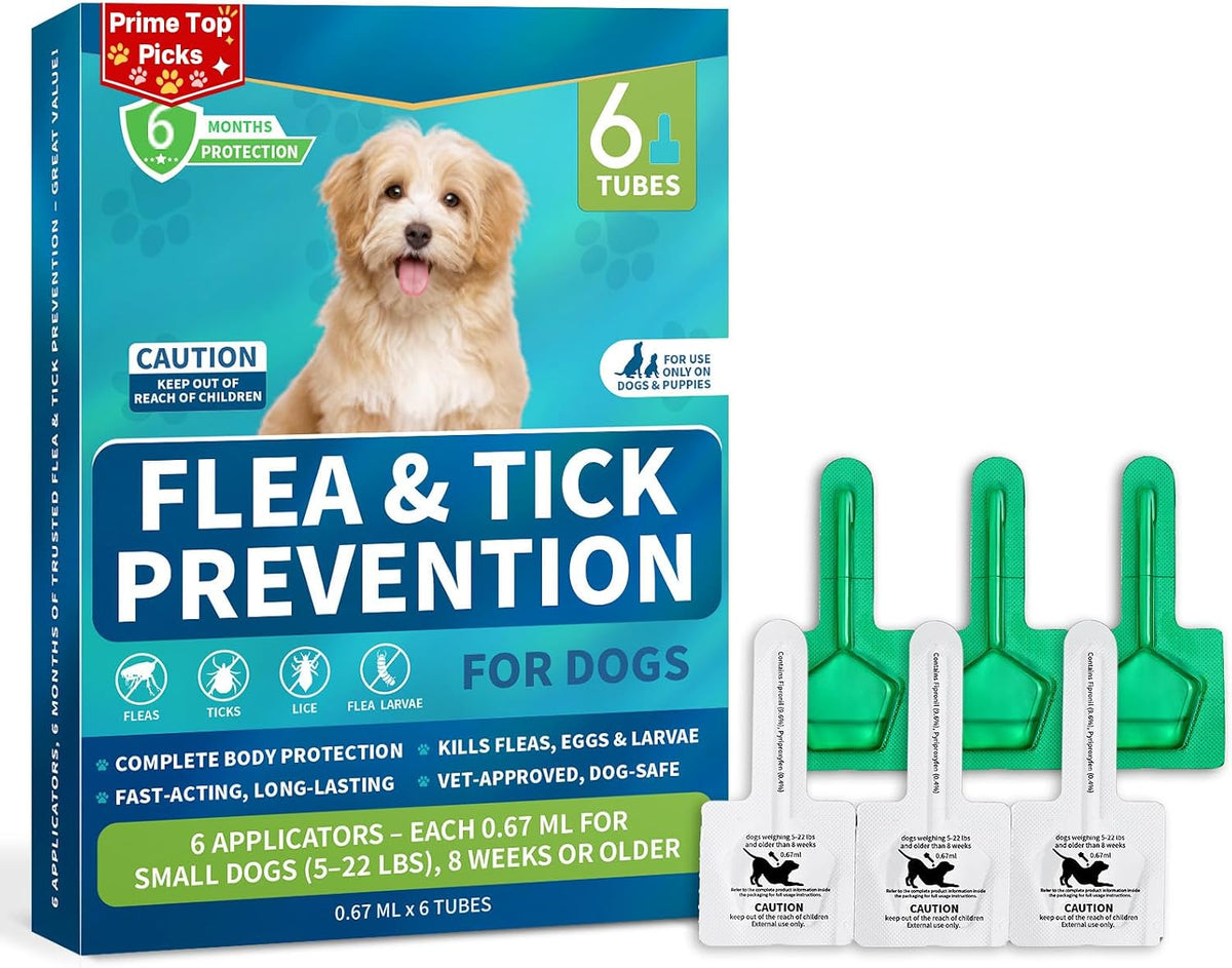 Flea and Tick Prevention for Small Dogs, 6-Month Supply Dog Flea and Tick Treatment Drops, Topical Fast-Acting Dog Flea Treatment for Small Dogs Up to 5 to 22 lbs - Image 9