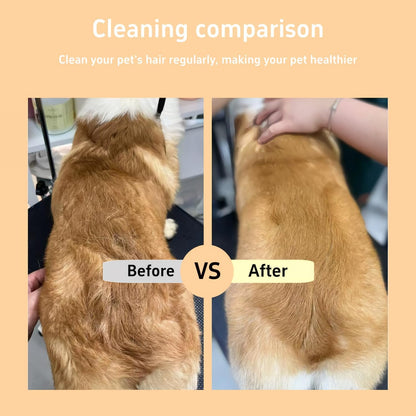 Pet being groomed with TemApex stainless steel comb