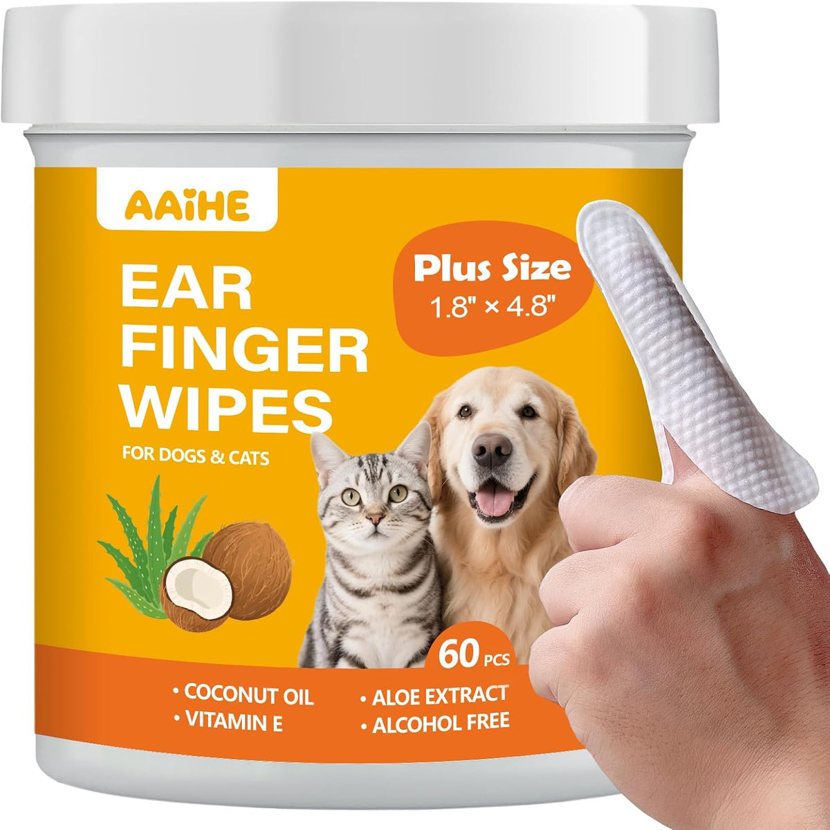 Dog Ear Finger Wipes,Gently Remove Ear Wax & Dirt,Relieve Ear Itching. All Natural Ingredients Dog Ear Wipes.Safe & Gentle Ear Wipes for Dog & Cat - 50 Count - Image 13