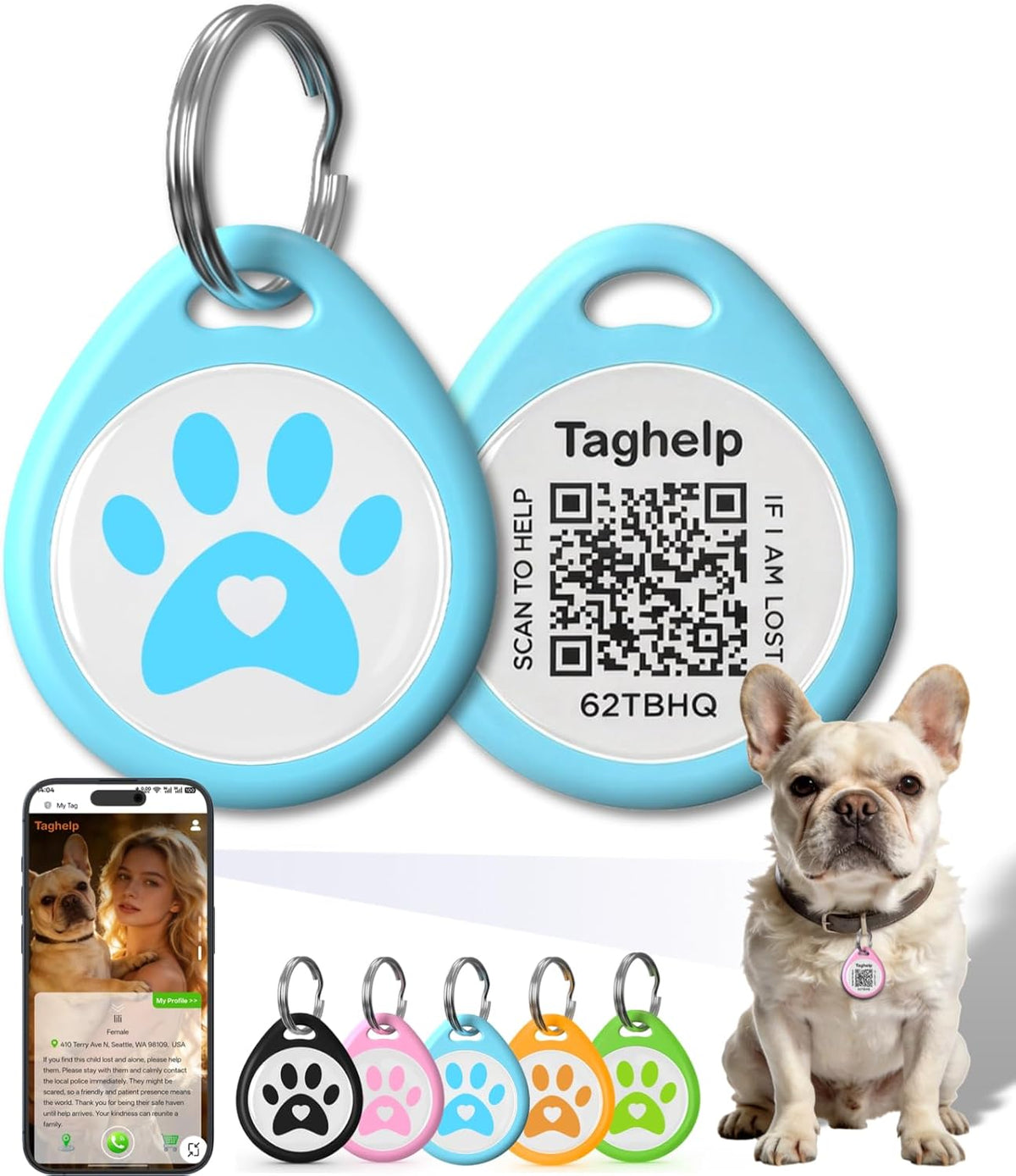 Smart QR Code Cat ID Tag - Free Forever Online Profile, No Subscription Pet Safety Tag, Instant Owner Alert on Scan, No App Required, Anti-Lost Cat ID Tag QR CodePink 1 Inch - Image 12
