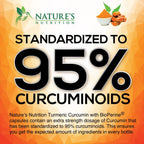 Turmeric Curcumin Supplement - 95% Curcuminoids with Organic Turmeric & Ginger, BioPerine Black Pepper Extract for Best Absorption, Natural Vegan Joint Support, Non-GMO, Bottled in USA - 240 Capsules - Image 3