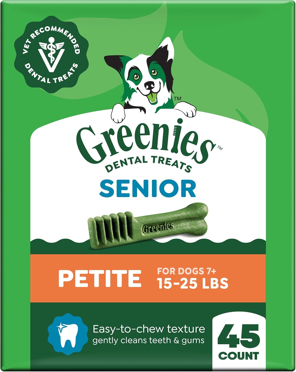 Greenies Dental Treats for Dogs, Veterinarian-Recommended Aging Care Adult Natural Dental Dog Treats, Teenie Size, 27 oz. Pack, 96 Count - Image 15