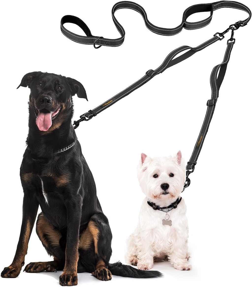 Double Dog Leash - Adjustable Length Long Leash for Dog Training - Dual Reflective Dog Leash with Non-Tangle Design - Heavy Duty Nylon and Metal Buckles - Ideal - Image 12