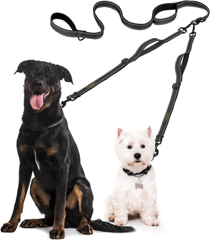 Double Dog Leash - Adjustable Length Long Leash for Dog Training - Dual Reflective Dog Leash with Non-Tangle Design - Heavy Duty Nylon and Metal Buckles - Ideal - Image 12