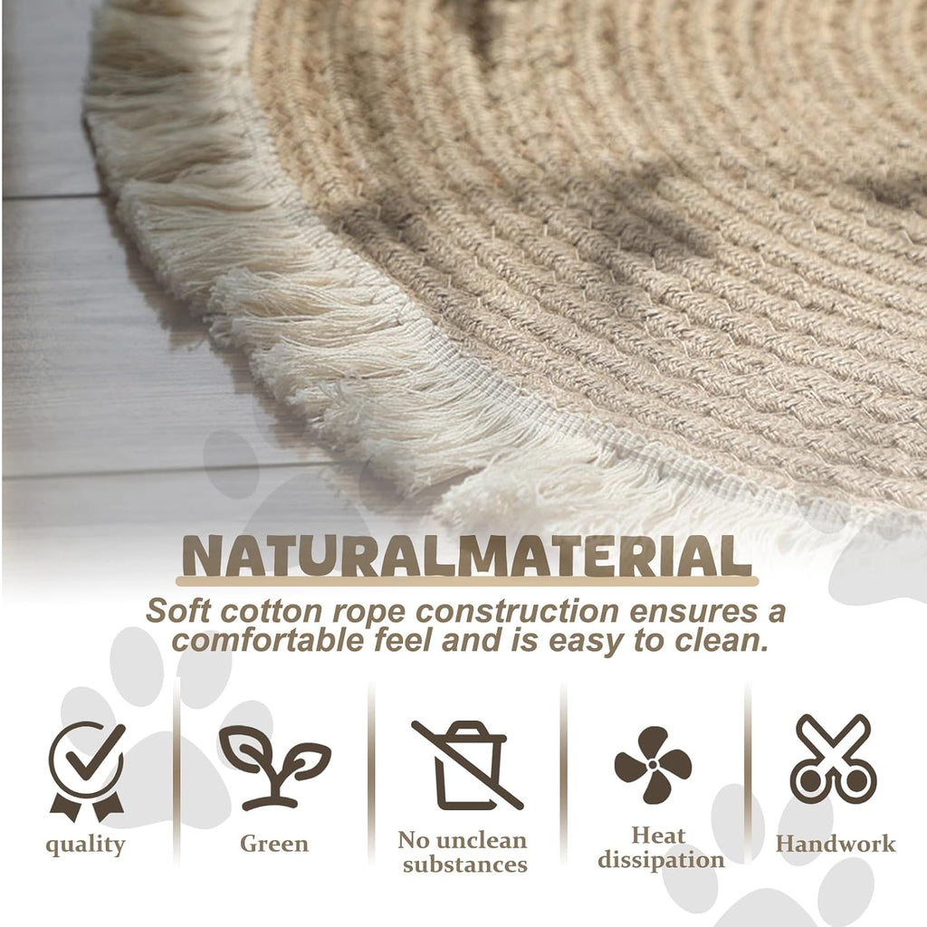 Xanadued cat rug fringe detail and woven quality