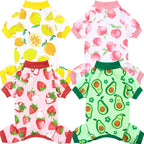 XPUDAC 4 Pack Dog Pajamas Soft Strechy Summer Doggie Clothes for Small Medium Dogs Boy Girl Dog Onesie Puppy Pjs Cat Apparel-Medium - Image 15