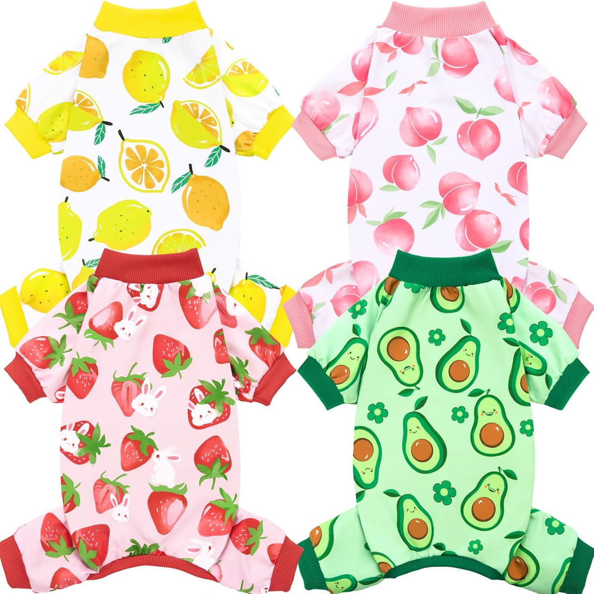 XPUDAC 4 Pack Dog Pajamas Soft Strechy Summer Doggie Clothes for Small Medium Dogs Boy Girl Dog Onesie Puppy Pjs Cat Apparel-Medium - Image 15