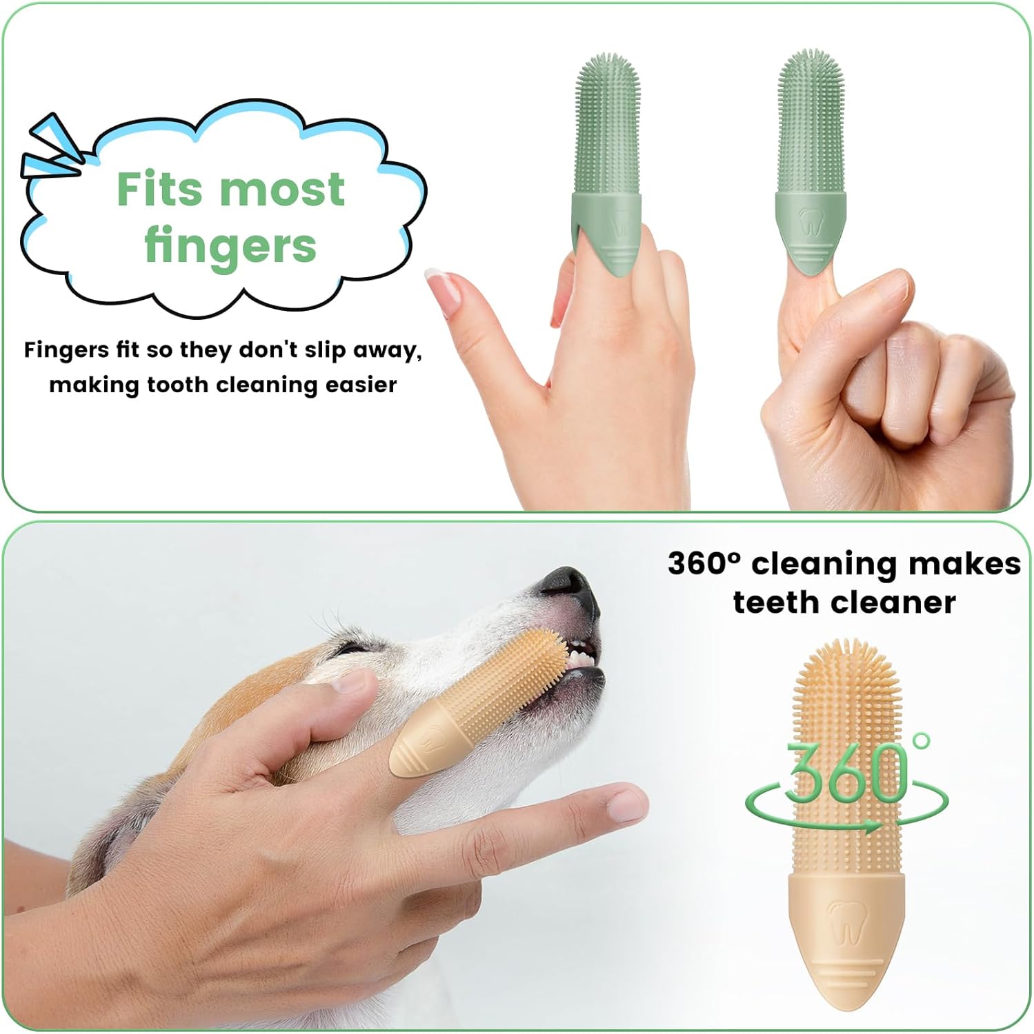 Side view showing extended length of Duckart finger brush