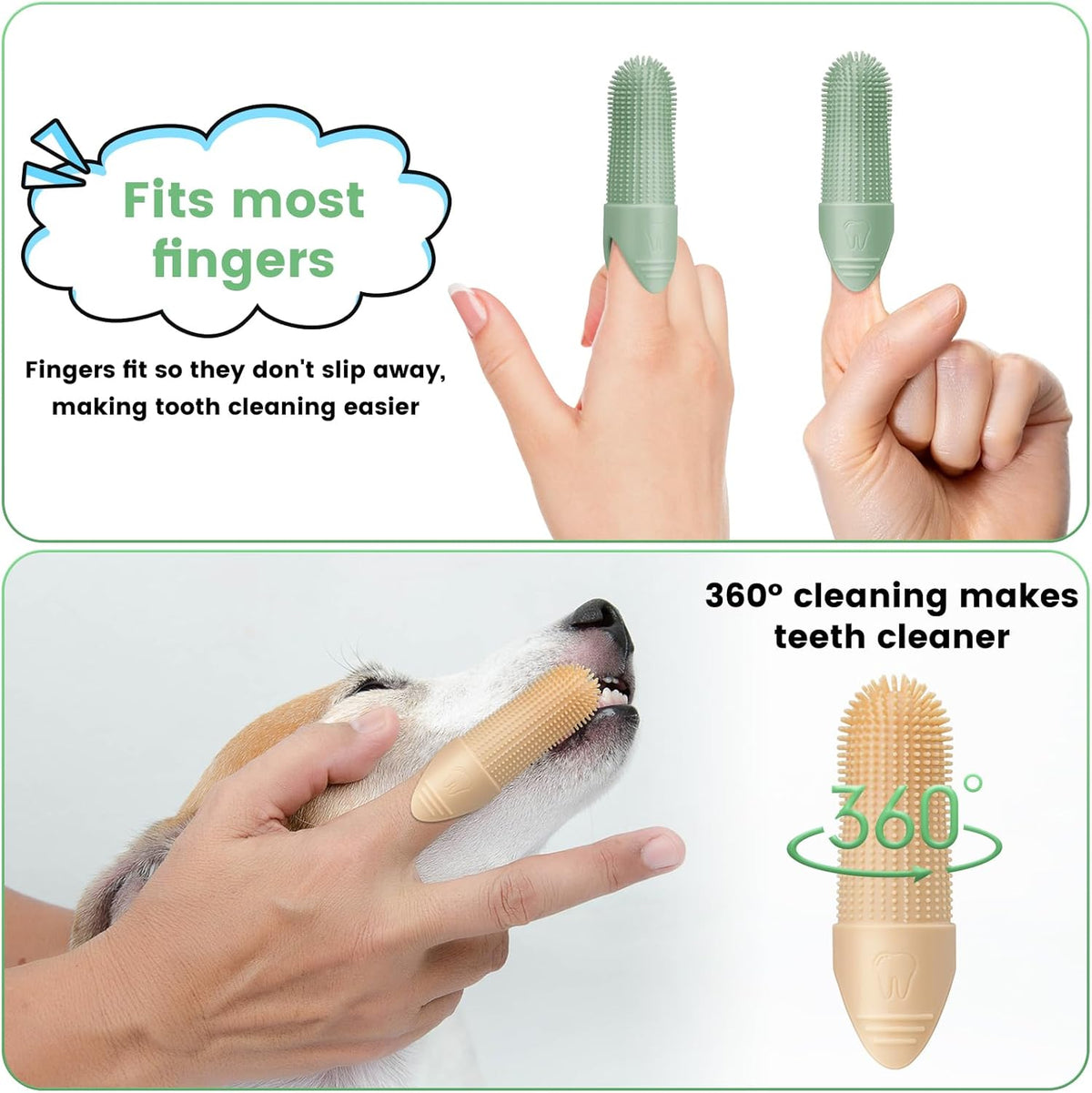 Side view showing extended length of Duckart finger brush