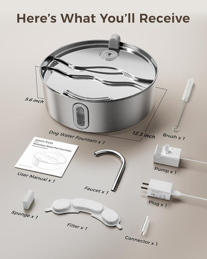 Components of the ultra-quiet 25 decibel pump system.
