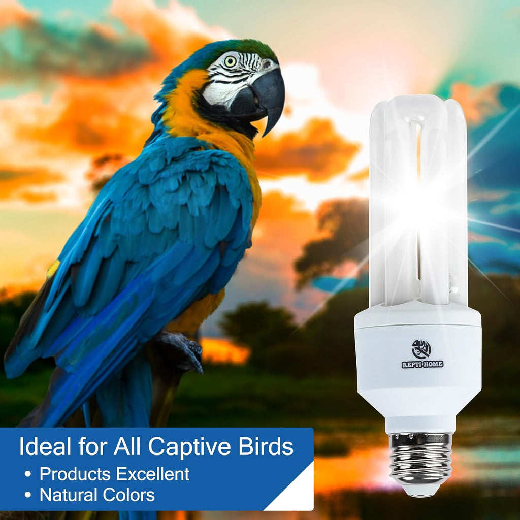 UVA UVB Light Bulb for Birds 2.4 UVB 20W Compact Flourescent Lamp for All Kinds Captive Birds - Image 2