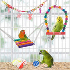lovyoCoCo bird toy set arranged to show variety and colors