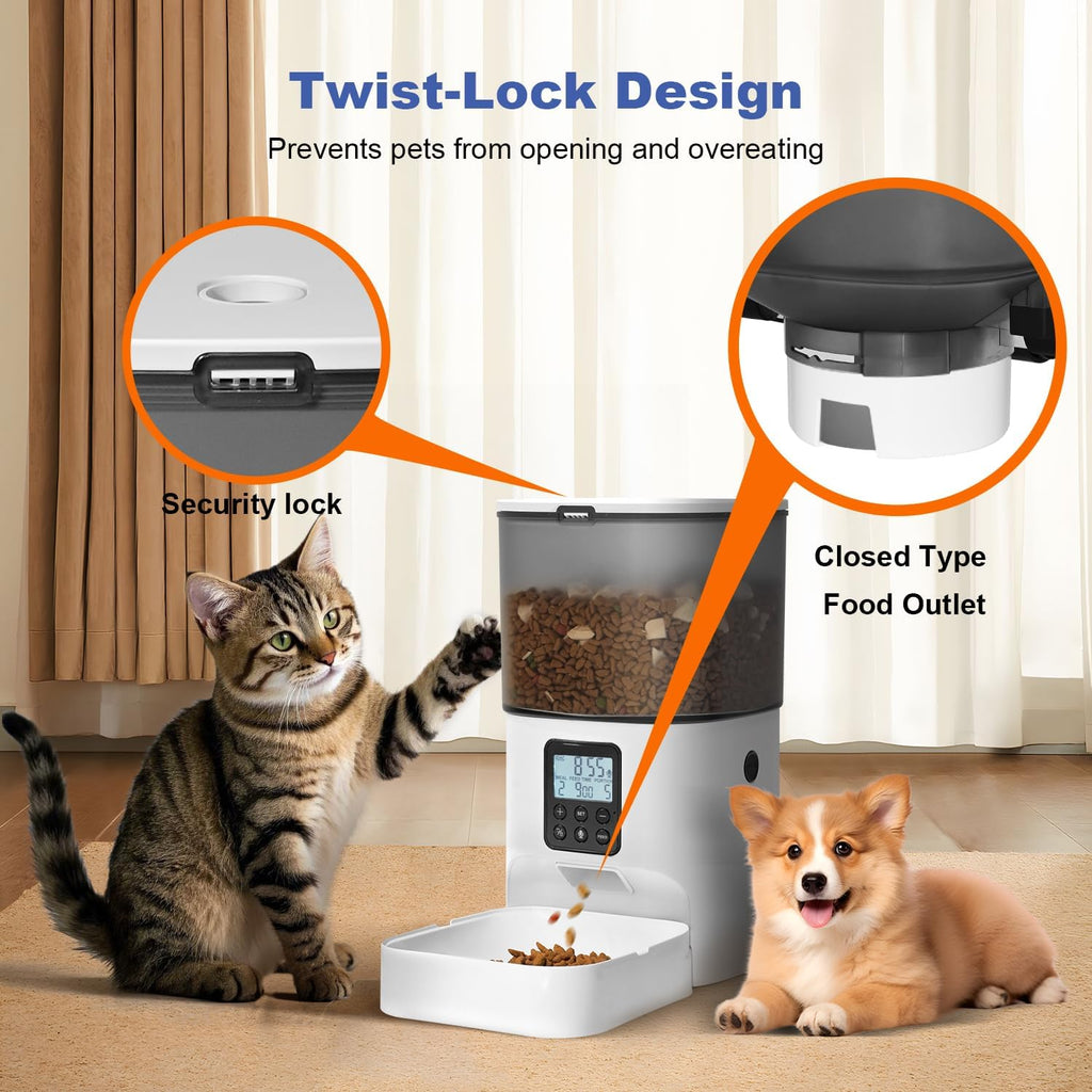 Automatic Cat Feeder,4L Timed CatDog Dry Food Dispenser - Image 5