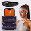 Muse S Athena brain sensing headband in carbon dark grey front view displaying the premium fabric material.