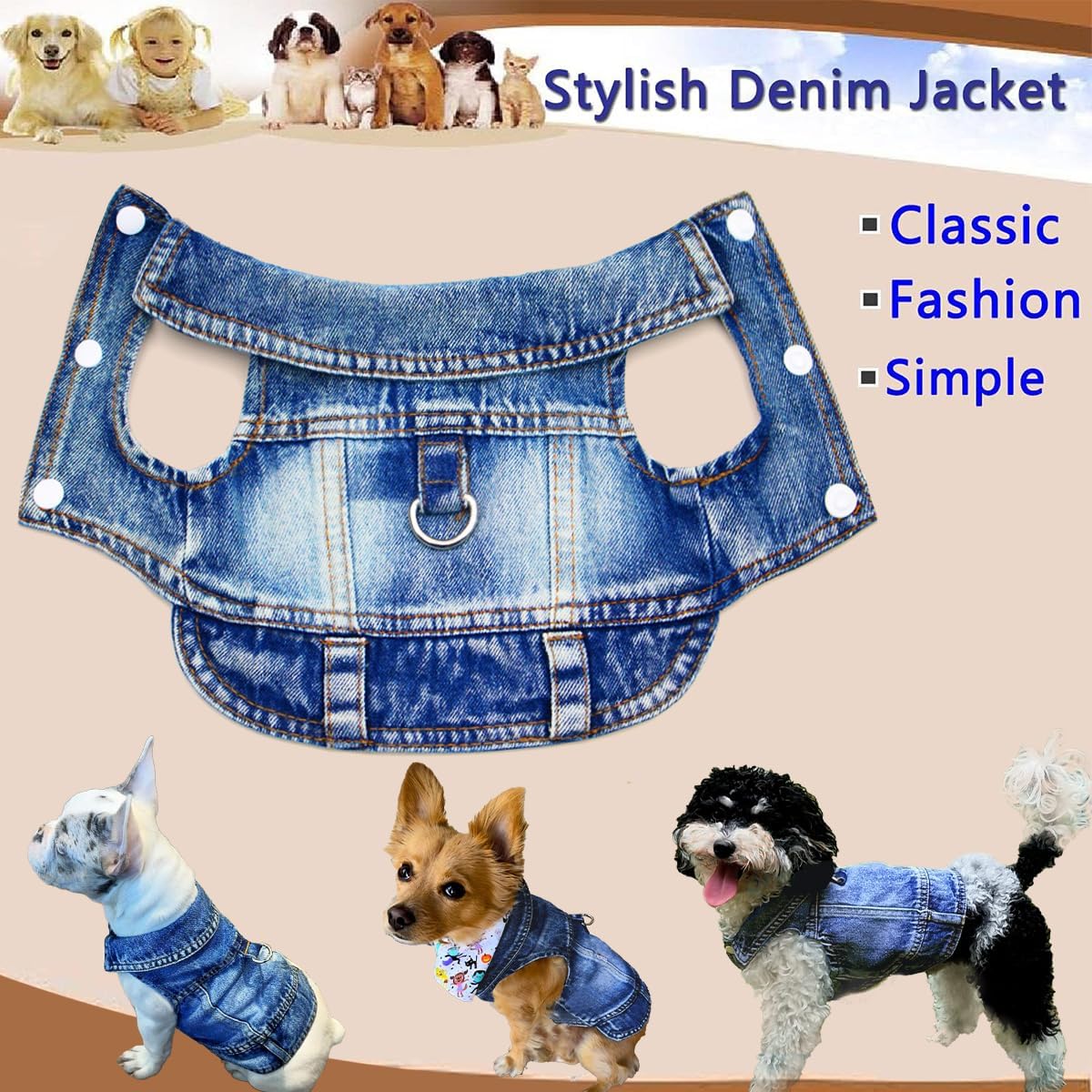 LKEX lightweight pet apparel back view showing metal hardware