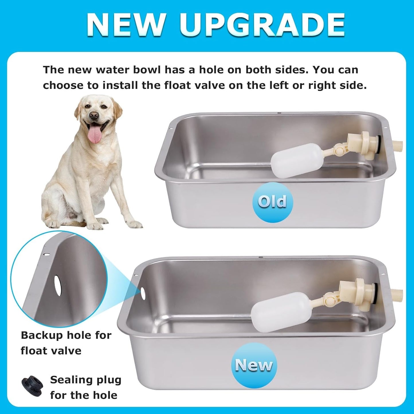 Large capacity stainless steel chicken and duck waterer dispenser in yard