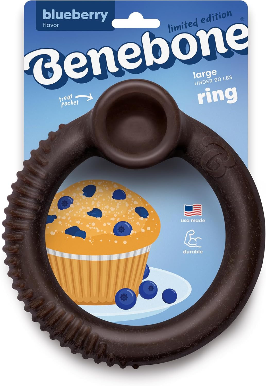 Benebone Ring Durable Dog Chew Toy for Aggressive Chewers, Real Bacon, Made in USA, Medium - Image 11