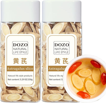 DOZO Astragalus Root Slices 300g front view canister for natural immunity.